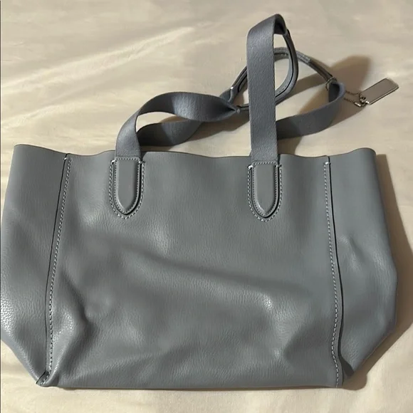 Coach Light Gray Leather Tote - Picture 3 of 10